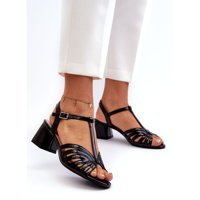 Malované dámské vysoké podpatky Sergio Leone SK880 Black černá 1