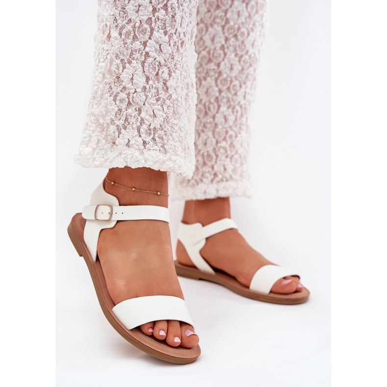Boto Dámské sandály s plochou alohou ekologickou kůží bílá kivara bílý 2