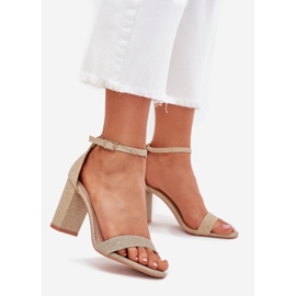 Boto Lesklé dámské sandály na Post Golden Kavina zlatý 1