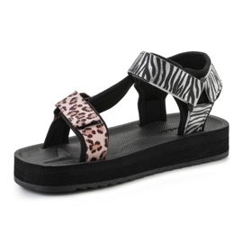 Sandály D.Franklin Forest High Strips Animal Print DFSH404002-ABLA černý 3