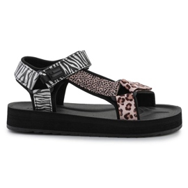 Sandály D.Franklin Forest High Strips Animal Print DFSH404002-ABLA černý 6