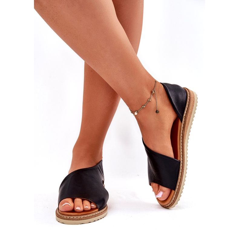 Dámské kožené sandály Artiker 46C1016 Black černý 1
