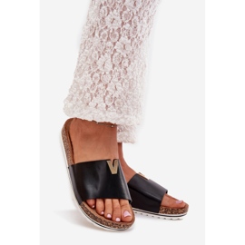 Boto Dámské žabky na plošinu Cork s dekorativním detailem černé cévy černá 1