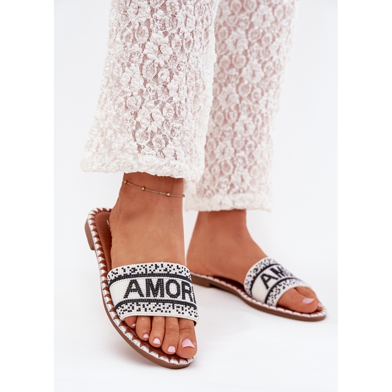 Boto Flops Flip Flip Flip Flip Flip Flip Flip Flip Flops s dekorací Avelina Avelina bílý 2