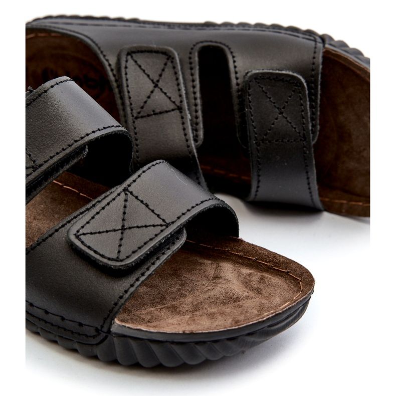 Pohodlné pánské žabky s suchými pruhy na suchý zip inblu fm00001u černá 2