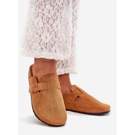 Boto Dámské pantofle a korkovou platformu s přezbou velblouda Klarae hnědý 1 Boto Dámské pantofle a korkovou platformu s přezbou velblouda Klarae hnědý 1