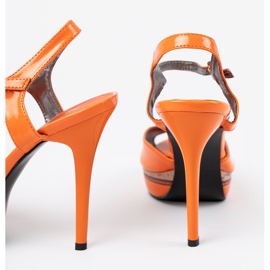 Shelvt Oranžové sandály s vysokým obsahem oranžový 1