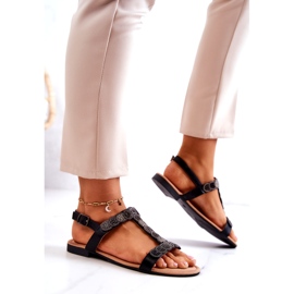 S.Barski Dámské sandály s černými kamínky 3