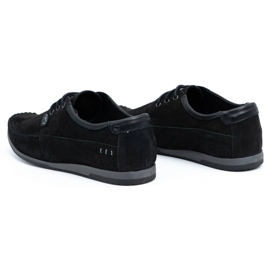 KOMODO Pánské kožené boty Moccasin 875 Black Nubuk černý 3