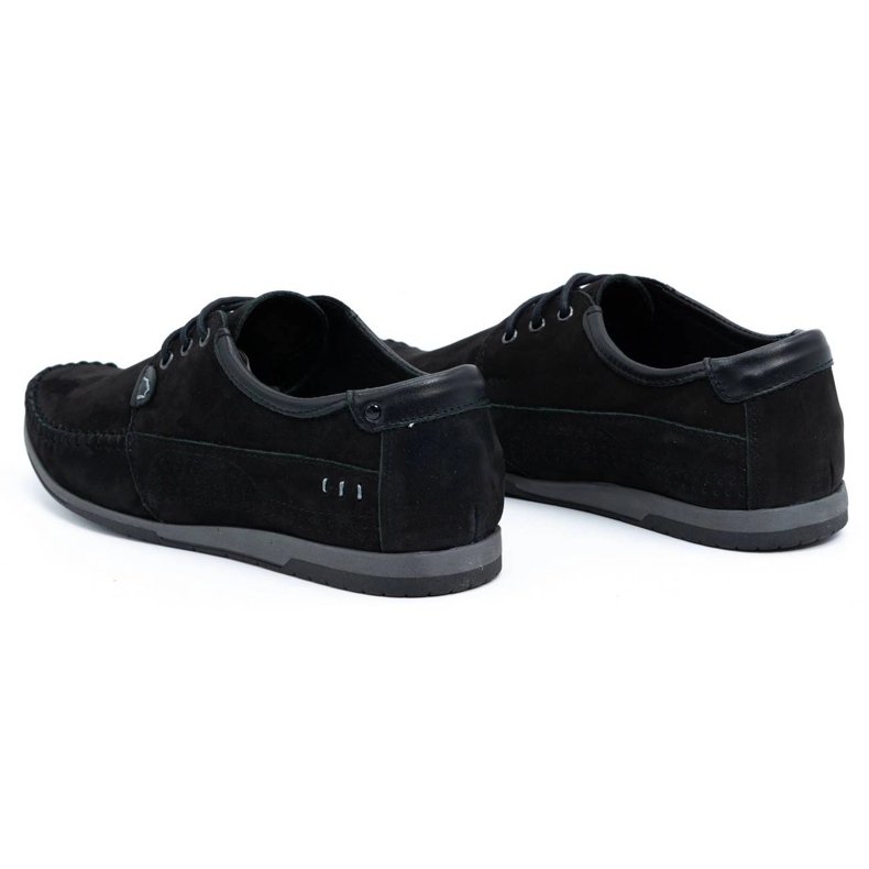 KOMODO Pánské kožené boty Moccasin 875 Black Nubuk černý 3