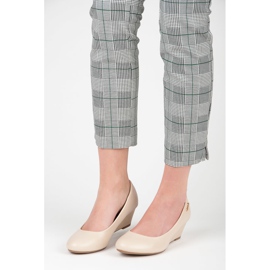 Super Me Béžové lodičky na klínku béžový 1