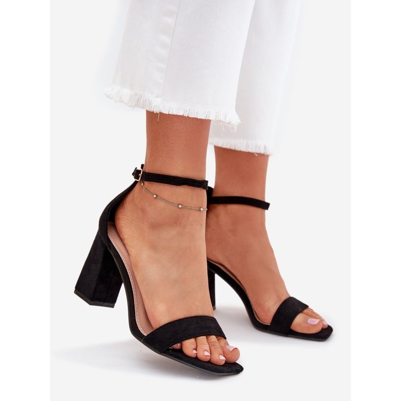 Boto Dámské sandály na ekologickém semišovém post Black Elirae černá 1 Boto Dámské sandály na ekologickém semišovém post Black Elirae černá 1