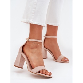 Boto Dámské sandály na ekologickém semišovém post beige elirae béžový 2 Boto Dámské sandály na ekologickém semišovém post beige elirae béžový 2