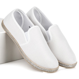Muto Bílé espadrilky se nazouvají bílý 2
