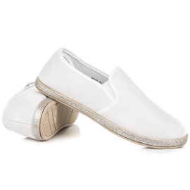 Muto Bílé espadrilky se nazouvají bílý 1