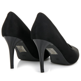 Černé semišové podpatky černý 1
