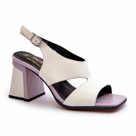 S.Barski Dámské sandály na vysokém podpatku bílé D&amp;A MR38-153 bílý 2