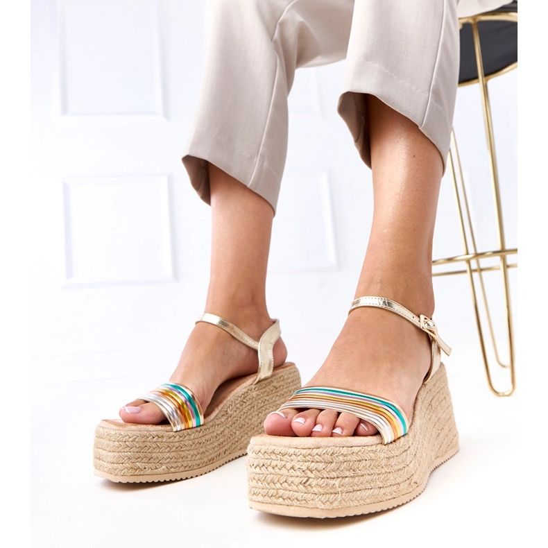 Vícebarevné sandály Espadrilles na platformě Solora vícebarevný 1