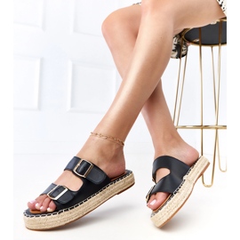 Black Espadrilles s přezkami Kasina černý 2