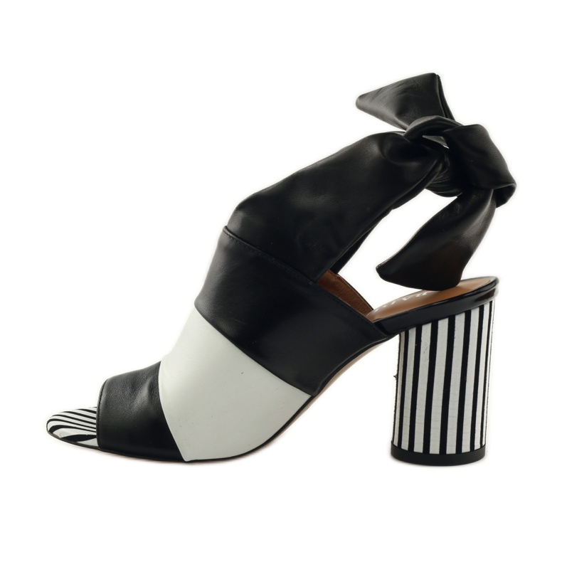 Badura 7787 vázané dámské sandály bílý černá 2