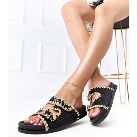 Černé žabky se sponou sameli černá 2 Černé žabky se sponou sameli černá 2