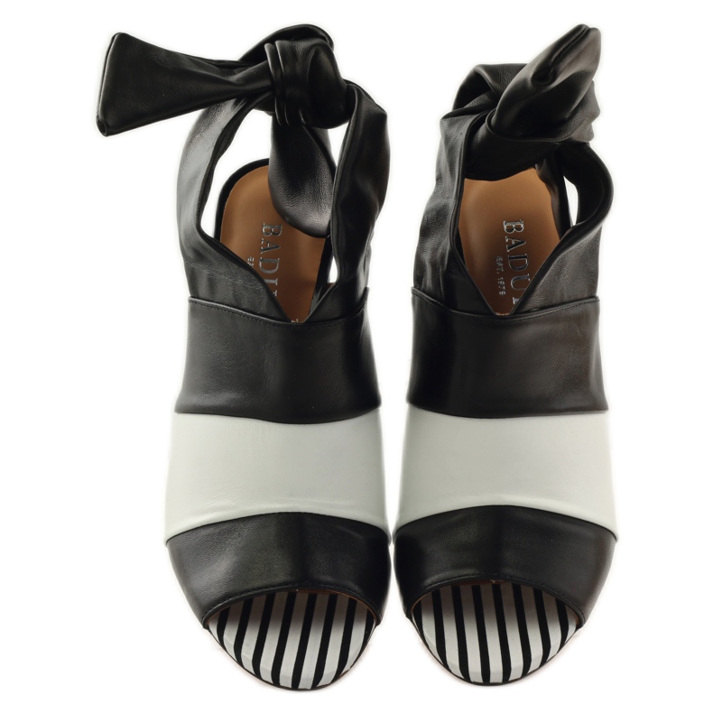 Badura 7787 vázané dámské sandály bílý černá 4