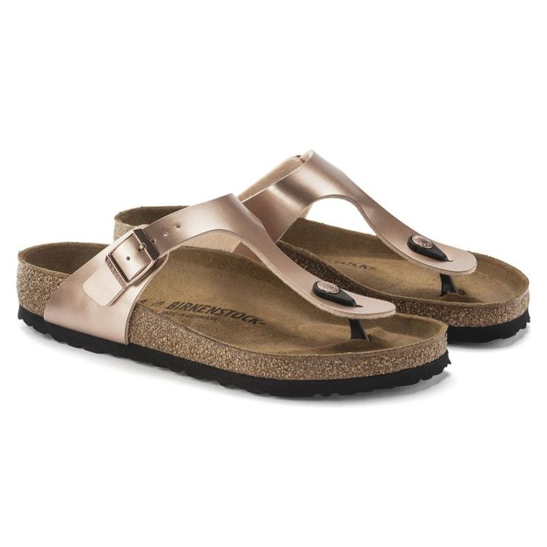 Dámské flip -flops Birkenstock Gizeh BS 1023925 Zlatá růžová kovová zlatý 4