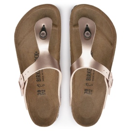 Dámské flip -flops Birkenstock Gizeh BS 1023925 Zlatá růžová kovová zlatý 5
