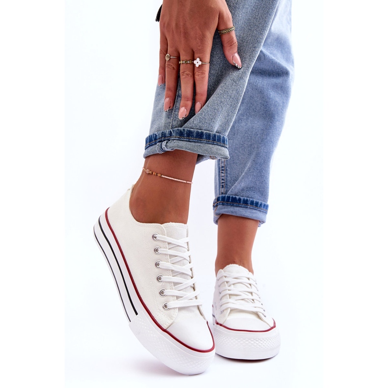 Klasické tenisky na nízké platformě White Jazlyn bílý 3