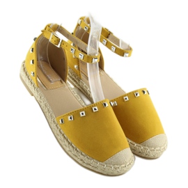 Žluté espadrilky 99-26 žluté s cvočky žluť 2