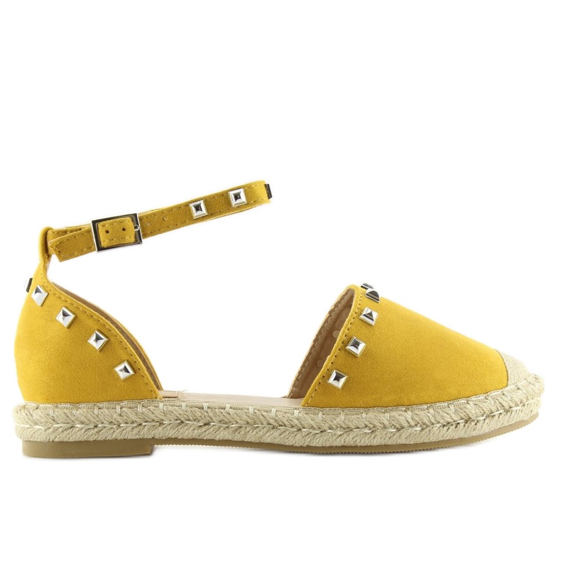 Žluté espadrilky 99-26 žluté s cvočky žluť 1