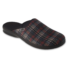 Befado pánské pantofle pu 548M037 barevné kostkované vícebarevný 1