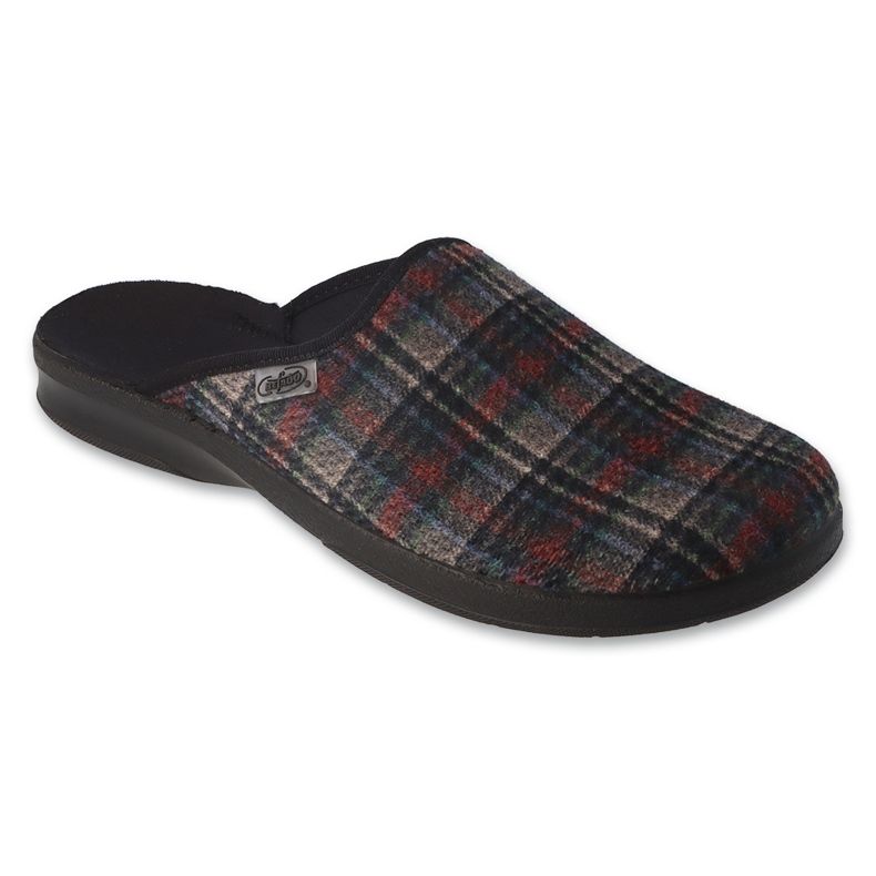 Befado pánské pantofle pu 548M037 barevné kostkované vícebarevný 1