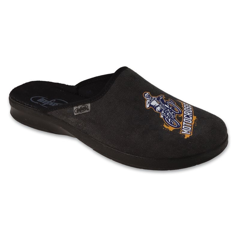 Pánské pantofle Befado s potiskem MOTOCROSS 548M041 šedá 1