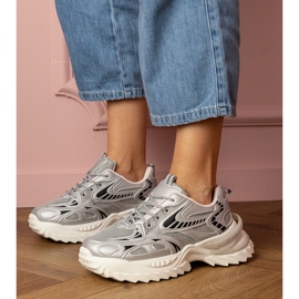 Stříbrné sportovní tenisky na stylové podrážce stříbrný 1