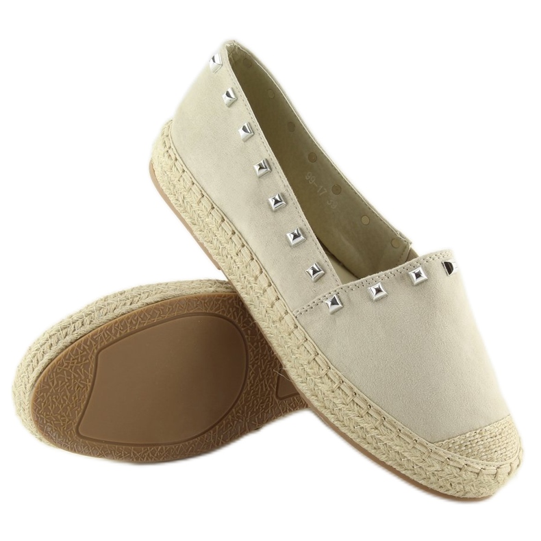 Béžové espadrilky pro ženy 99-17 béžové béžový 2