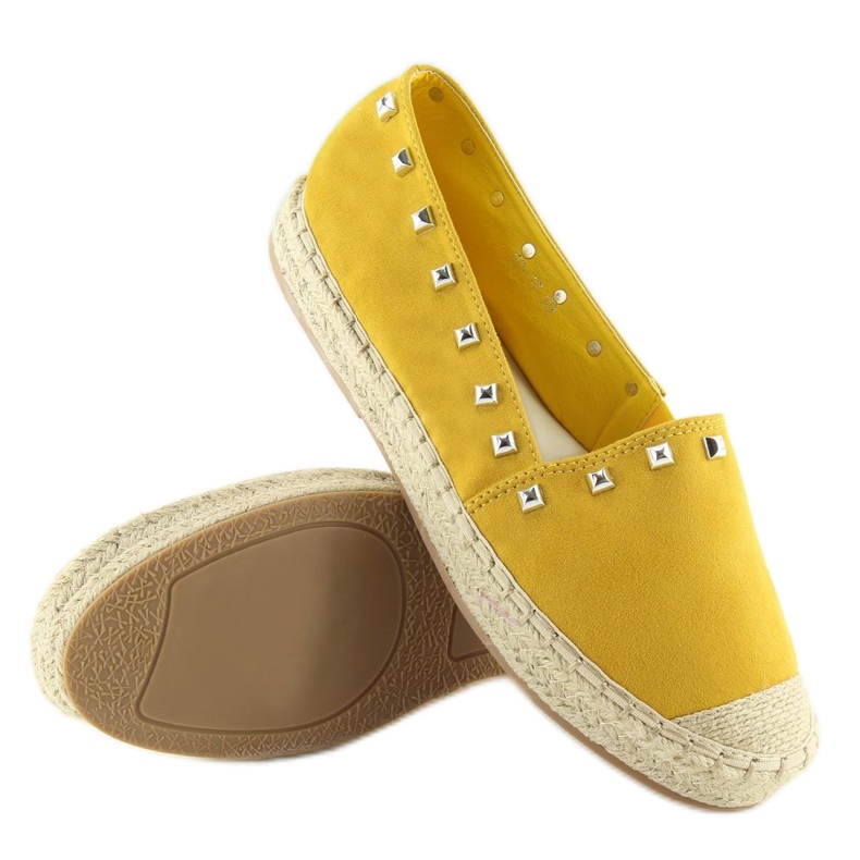 Žluté žluté espadrilky pro ženy 99-17 Žluté žlutá 1