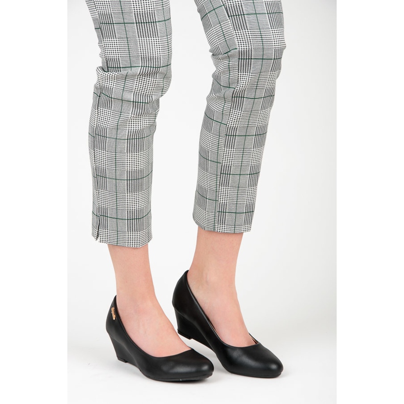 Super Me Černé lodičky na klínku černý 2