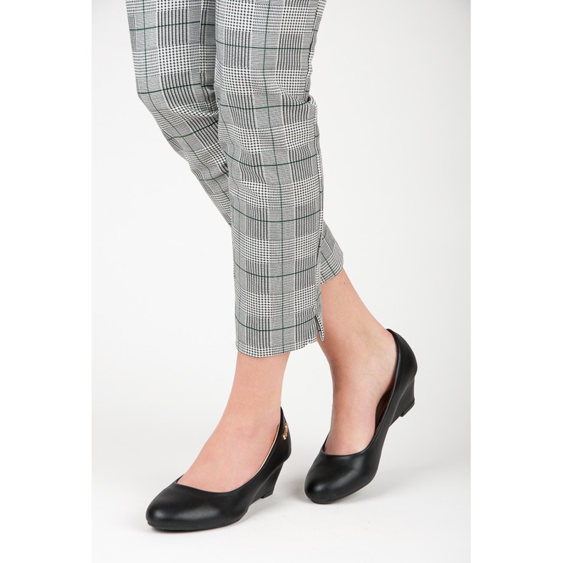 Super Me Černé lodičky na klínku černý 1