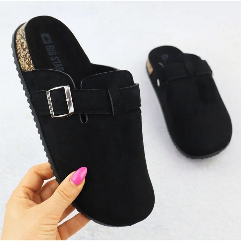 Big Star Suede Flip Flops in SS274736 Int2156A černý 1