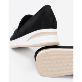 Shelvt Černé mokasíny na semišové platformě černý 2