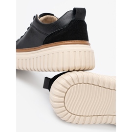 Černé kožené tenisky na platformě Sergio Leone Beige černý 1