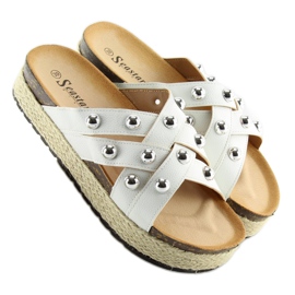 Bílé espadrilky pantofle CK22P bílé bílý 2