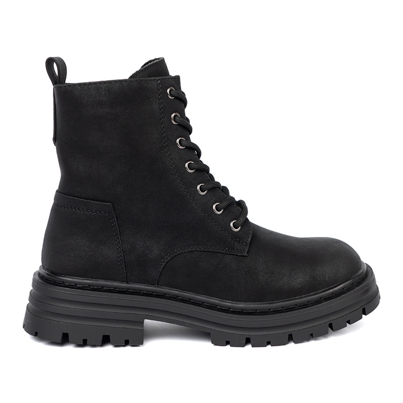 Černá ženská bota s šněrováním a běhounem Sergio Leone černý 2