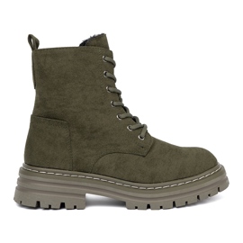 Tmavě zelené ženské boty se semišovým povrchem Sergio Leone 2