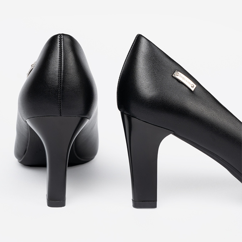 Stylové černé vysoké podpatky Sergio Leone černá 1