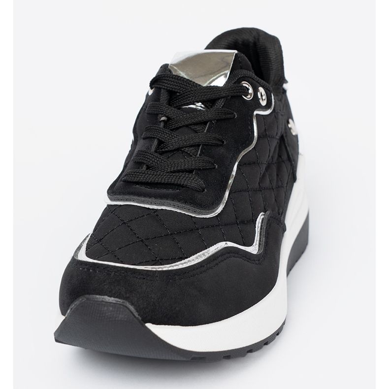 Shelvt Černé dámské tenisky na klínku černá 1