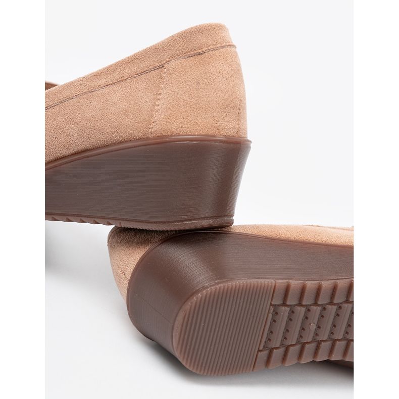 Shelvt Béžové boty pro semišové klíny béžový 2