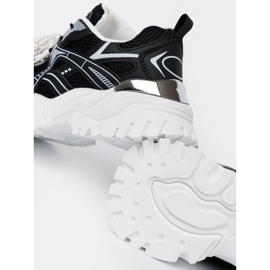 Shelvt Černé tenisky s bílým lukem a korálky černá 1