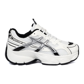 Shelvt Bílé a bílé pohodlné tenisky se síťovou 2